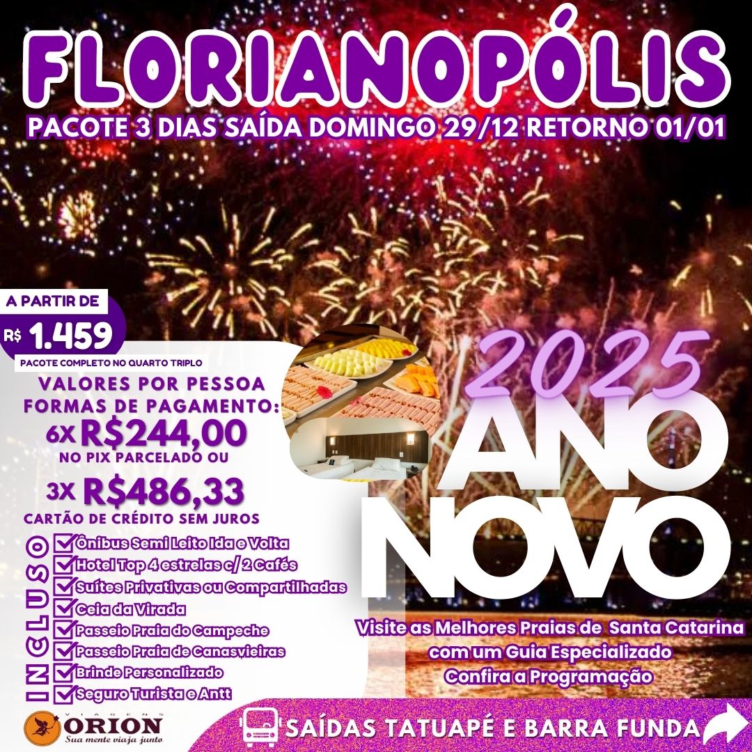 2025 Réveillon Florianópolis + Hospedagem